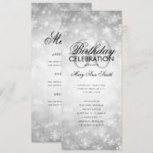 Winter 60 Birthday Programme Silver Wonderland Men Kaart (Voorkant / Achterkant)