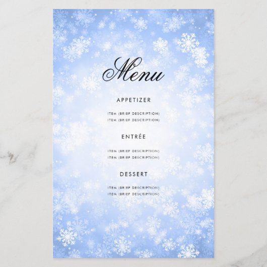 Winter 60th Birthday Program Navy Wonderland Menu (Achterkant)