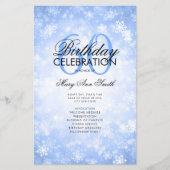 Winter 60th Birthday Program Navy Wonderland Menu (Voorkant)