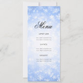 Winter 60th Birthday Program Navy Wonderland Menu Kaart (Achterkant)