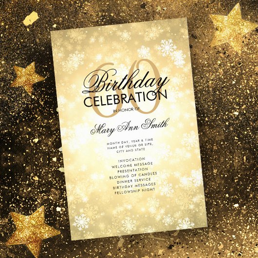 Winter 60th Birthday Programme Gold Wonderland Men