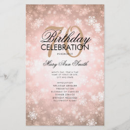 Winter 70 Birthday Programme Roos Gold Wonderland Flyer