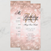 Winter 70th Birthday Programme Roos Gold Wonderlan Kaart (Voorkant / Achterkant)