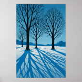Winter 7, Blauwe schaduwen, seizoensgebonden afdru Poster (Voorkant)