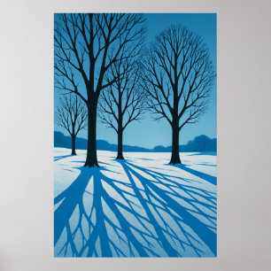 Winter 7, Blauwe schaduwen, seizoensgebonden afdru Poster