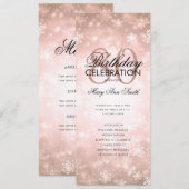 Winter 80 Verjaardagsprogramma Roos Gold Wonderlan Kaart (Voorkant / Achterkant)