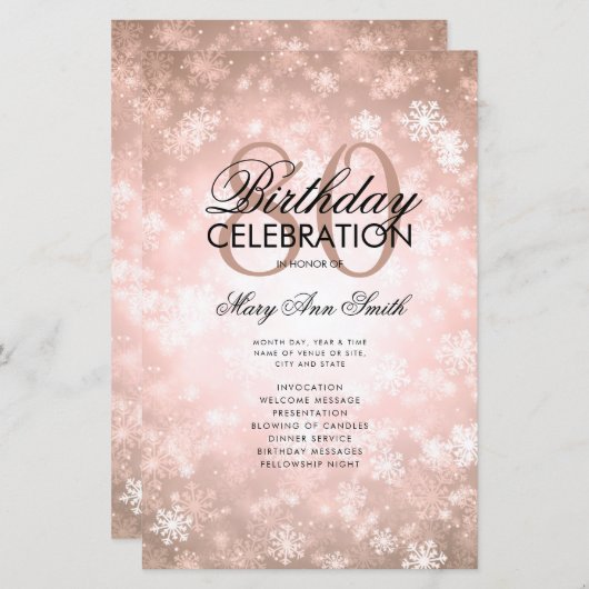 Winter 80e Verjaardagsprogramma Roos Gold Wonderla (Voorkant / Achterkant)