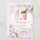 Winter A Baby Is Brewing Coffee Baby Shower Kaart (Voorkant)