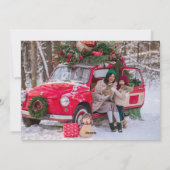 Winter A Frame Ski Chalet Geïllustreerde Foto Feestdagenkaart (Achterkant)