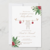 Winter A Merry Little Baby Shower Invitation Bedankkaart (Voorkant)