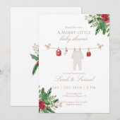 Winter A Merry Little Baby Shower Invitation Bedankkaart (Voorkant / Achterkant)