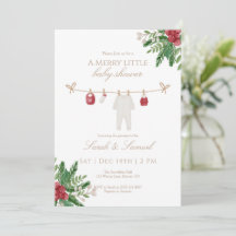 Winter A Merry Little Baby Shower Invitation
