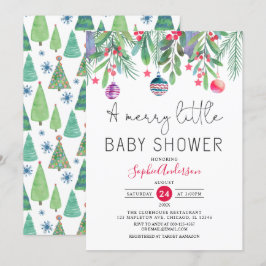 Winter A Merry Little KerstBaby shower Kaart