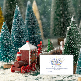 Winter A Village Diaper Raffle Baby Shower  Informatiekaartje