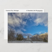 Winter aan de vuurtoren van het Mission Point Briefkaart (Voorkant / Achterkant)