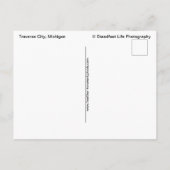 Winter aan de vuurtoren van het Mission Point Briefkaart (Achterkant)