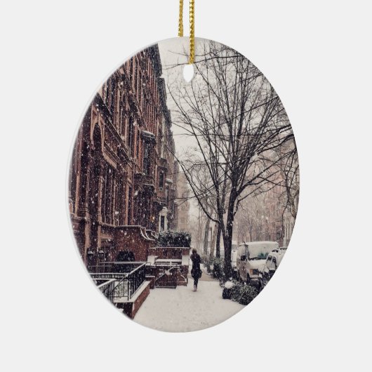 Winter aan de westkant keramisch ornament (Rechts)