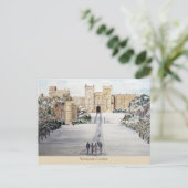 Winter aan het Windsor Castle Landscape Painting Briefkaart (Staand voorkant)