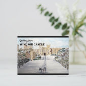 Winter aan het Windsor Castle Landscape Painting Briefkaart (Staand voorkant)