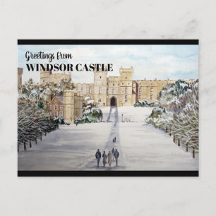 Winter aan het Windsor Castle Landscape Painting Briefkaart