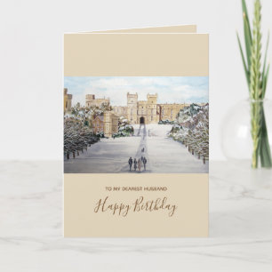 Winter aan het Windsor Castle Landscape Painting Feestdagen Kaart
