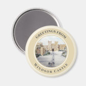 Winter aan het Windsor Castle Landscape Painting Magneet (Voorkant / Achterkant)