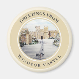 Winter aan het Windsor Castle Landscape Painting Magneet