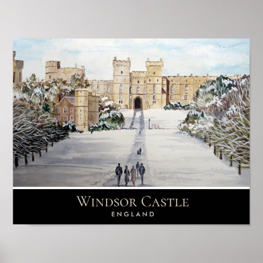 Winter aan het Windsor Castle Landscape Painting Poster (Voorkant)
