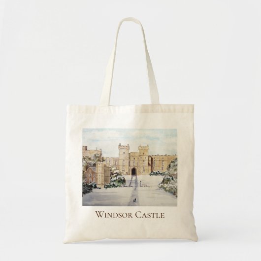 Winter aan het Windsor Castle Landscape Painting Tote Bag (Voorkant)