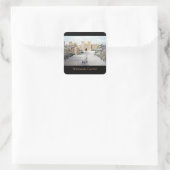 Winter aan het Windsor Castle Landscape Painting Vierkante Sticker (Tas)