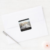 Winter aan het Windsor Castle Landscape Painting Vierkante Sticker (Envelop)