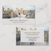 Winter aan het Windsor Castle Landscape Painting Visitekaartje (Voorkant / Achterkant)