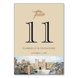 Winter aan het Windsor Castle Wedding Table Number Kaart