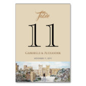 Winter aan het Windsor Castle Wedding Table Number Kaart (Achterkant)