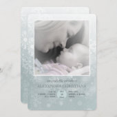 Winter Aankomst Foto geboortedatum Verticaal Aankondiging (Voorkant / Achterkant)