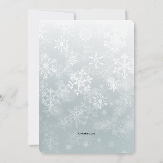 Winter Aankomst Foto geboortedatum Verticaal Aankondiging (Achterkant)