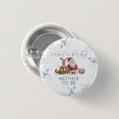 Winter Aanstaande Moeder Arrenslee Sinterklaas Bab Ronde Button 3,2 Cm (Voorkant /achterkant)