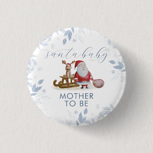 Winter Aanstaande Moeder Arrenslee Sinterklaas Bab Ronde Button 3,2 Cm (Voorkant)