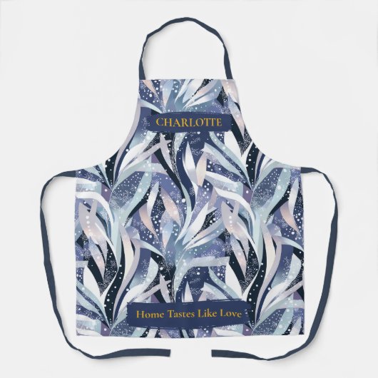 Winter Abstract Leaf Schort met aangepaste naam (Voorkant)