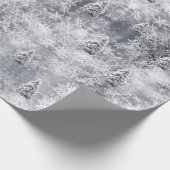 Winter Abstract Tree Grey Holiday Wrapping Papier (Hoek)