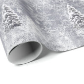 Winter Abstract Tree Grey Holiday Wrapping Papier (Rol Hoek)