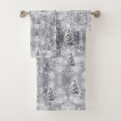 Winter Abstract Tree Grey Vakantie Bad Handdoek (Insitu)