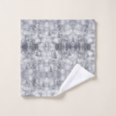 Winter Abstract Tree Grey Vakantie Bad Handdoek (Wasdoekje)