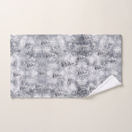 Winter Abstract Tree Grey Vakantie Bad Handdoek (Handdoek)