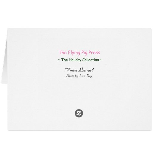"Winter Abstract"-vakantiekaart - Kerstmis (Achterkant Horizontaal)
