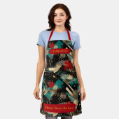 Winter Abstracte Brushstroke Schort met aangepaste (Gedragen)