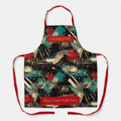 Winter Abstracte Brushstroke Schort met aangepaste (Voorkant)