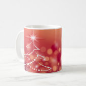 Winter achtergrond met kerstboom koffiemok (Voorkant links)