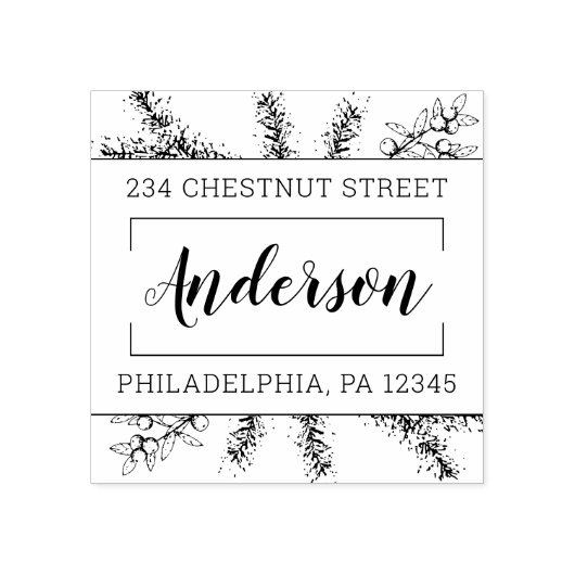 Winter Adres Terugkeer Vakantie Rubberstempel (Afrduk)