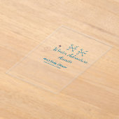 Winter Adventure awaits baby shower blue snowflake Acryl Uitnodigingen (Laagn)